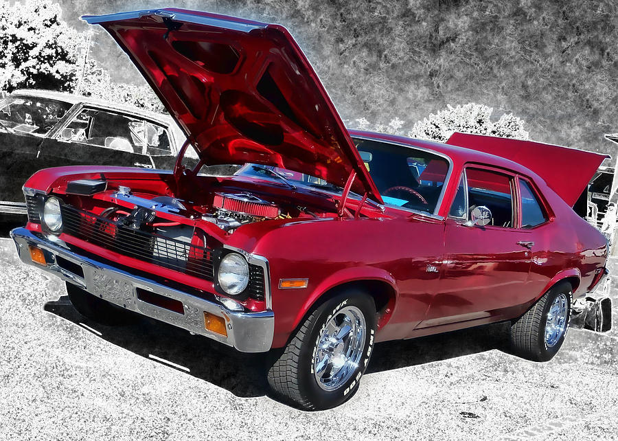 Red Chevy Nova Photograph by Vic Montgomery