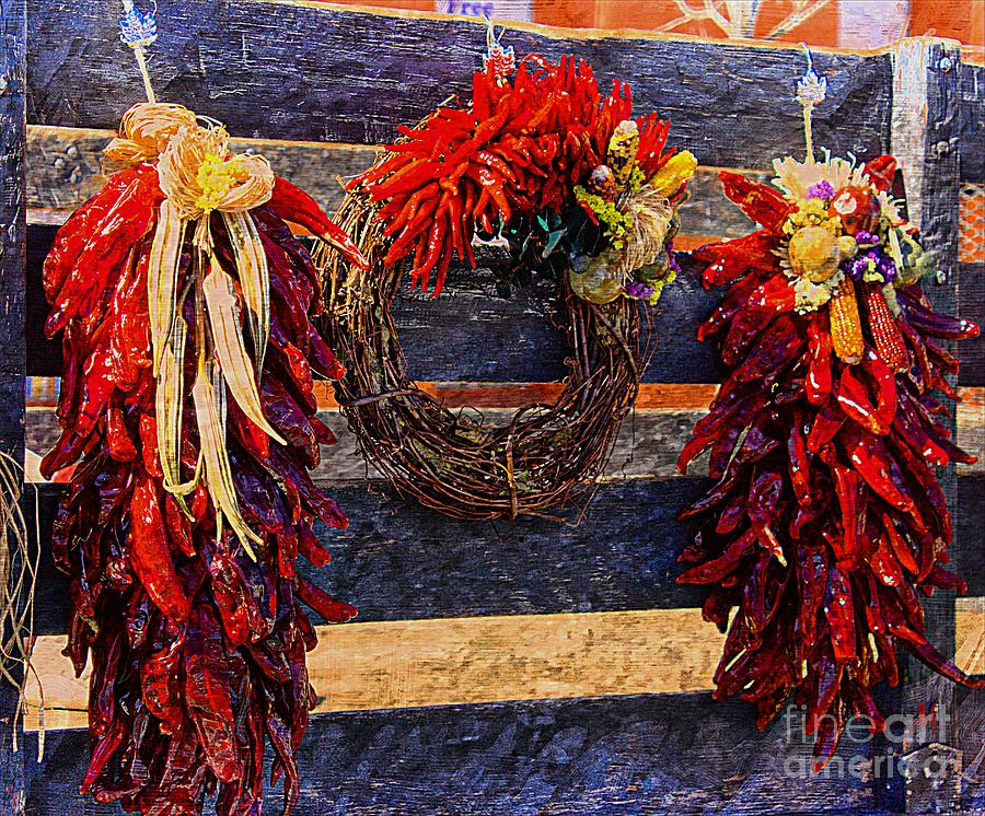 Red Chili Ristra Art by Barbara Chichester