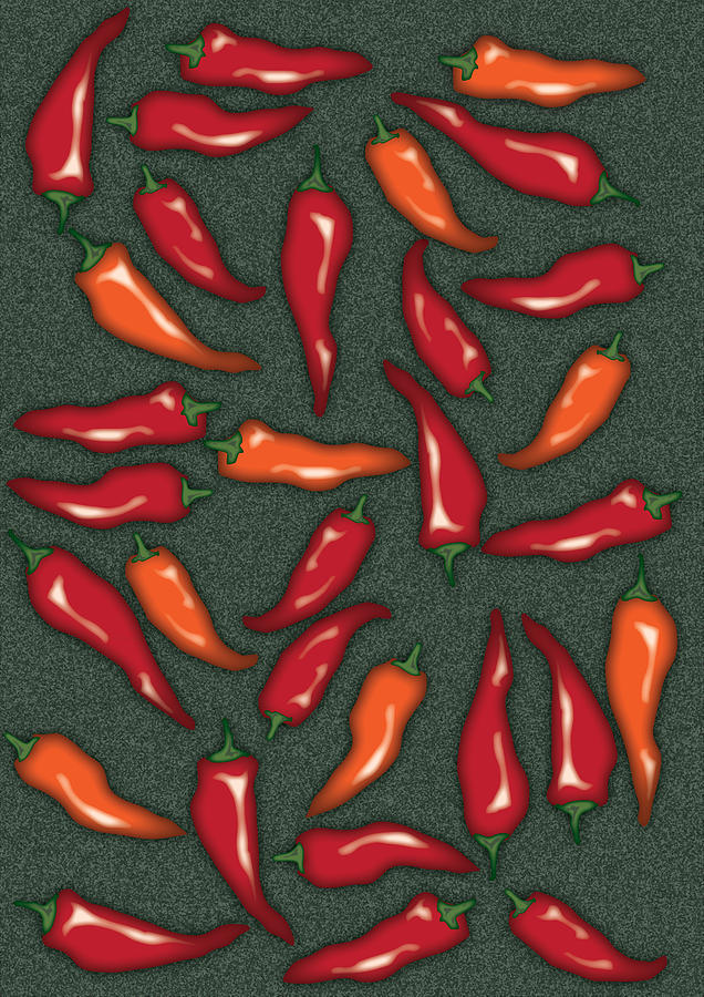 Red Chilli Peppers Digital Art by Ym Chin