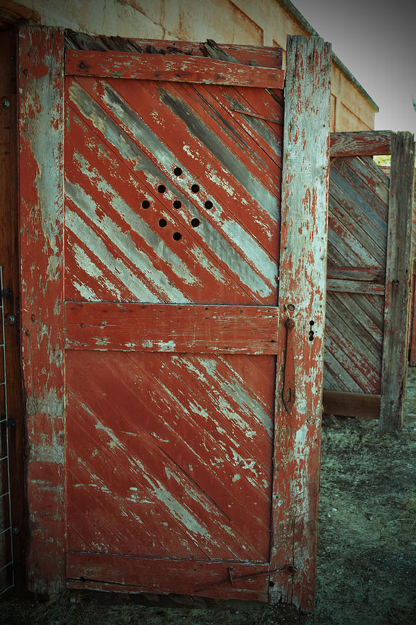 Red Chipped Door Photograph by Holly Blunkall