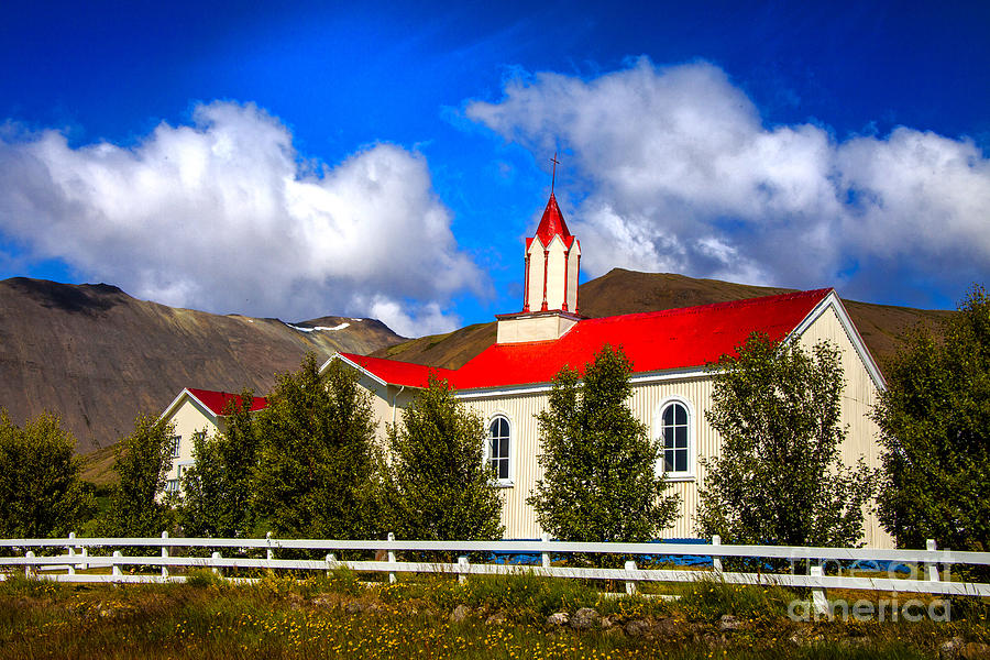 Red Church in a Valley Photograph by Rick Bragan