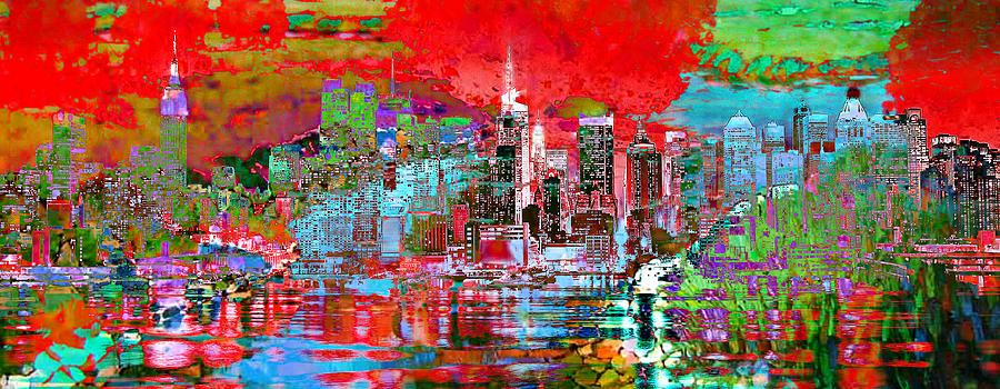 City Digital Art - Red City Art Cityscape by Mary Clanahan City Digital Art - Red City Art Cityscape by Mary Clanahan