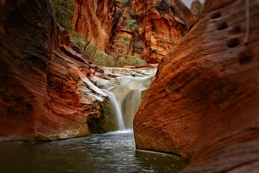 Red Cliffs Waterfall Photograph by Roxie Crouch