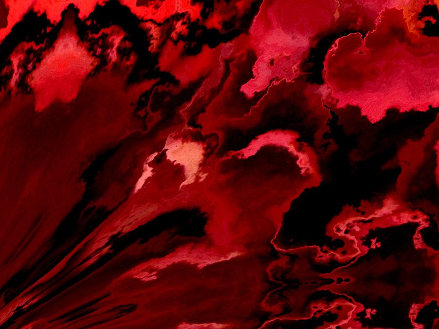 Red Clouds Mixed Media