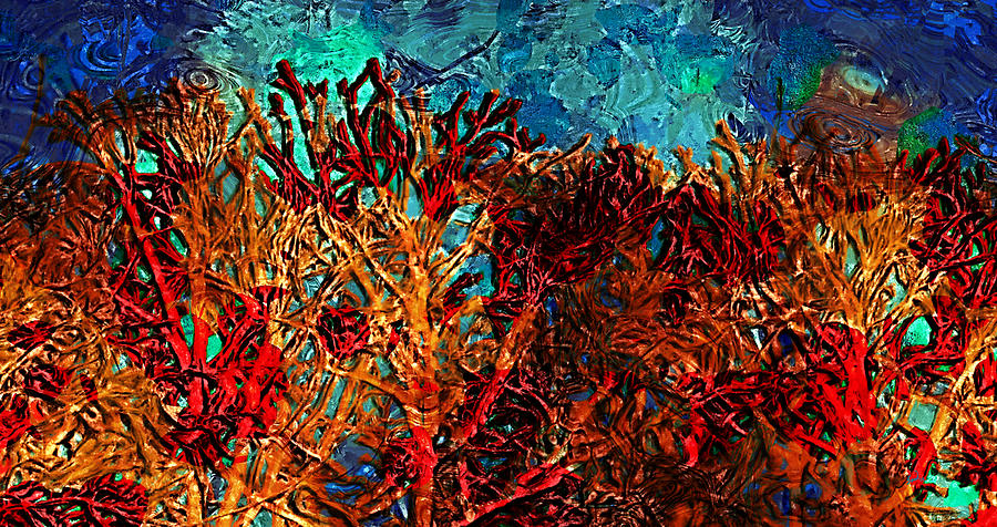 Red Coral Rojo Painting by Yiries Saad