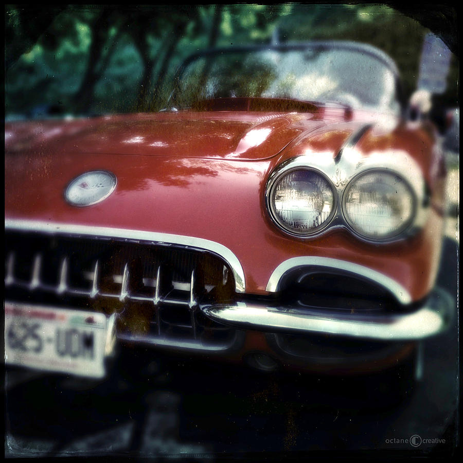 Red Corvette with Trees Photograph by Tim Nyberg