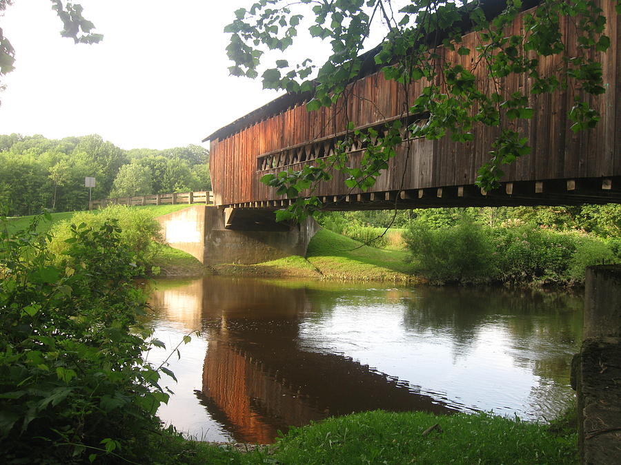 Summer Photograph - Red Covered Bridge by Cathy Pierce Payne