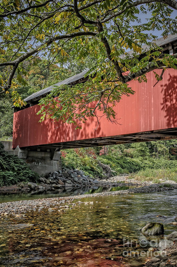 Red Covered Bridge Vermont 6 Photograph by Edward Fielding