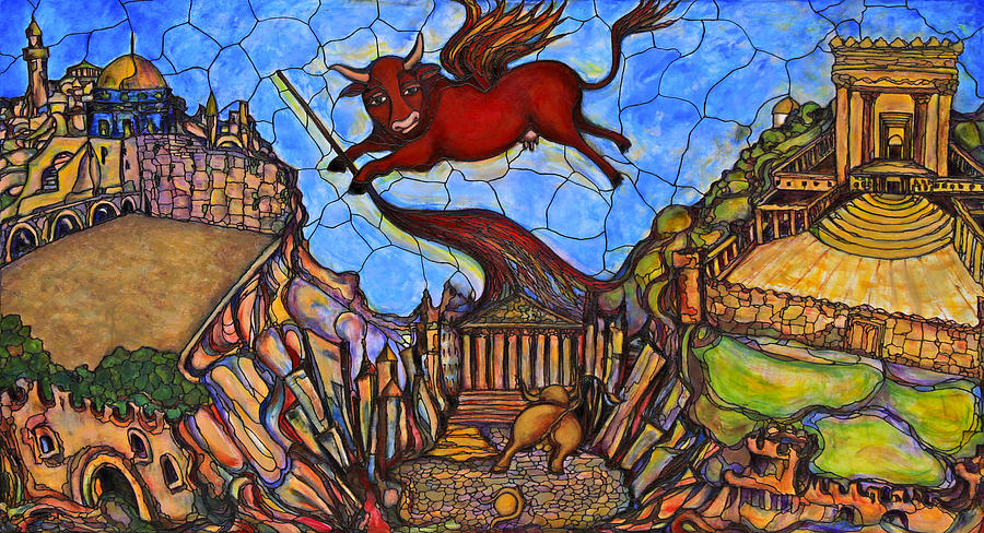 Red Cow Painting by Rae Chichilnitsky