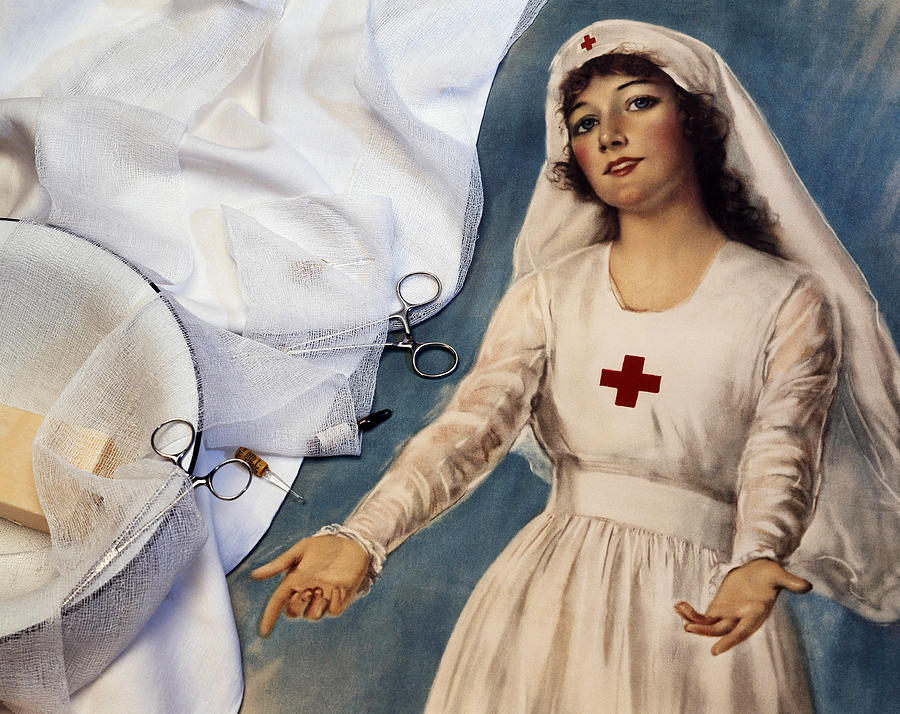 Red Cross Nurse, Historical Medicine Painting by Brooks/brown