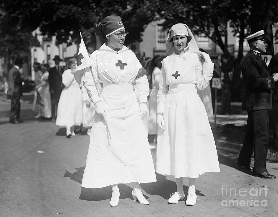 Clothing Photograph - Red Cross Parade, 1918 by Granger
