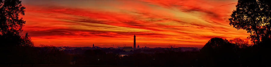Flag Photograph - Red Dawn by Metro DC Photography