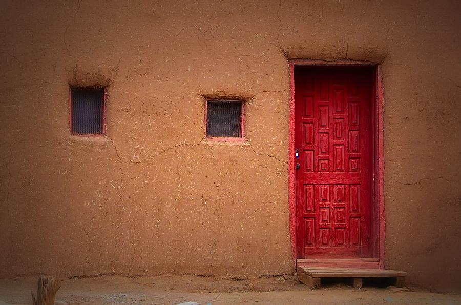 Red Door Adobe Photograph by Nadalyn Larsen