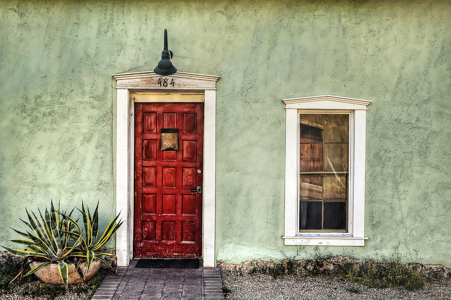 Red Door and Window Photograph by Ken Smith