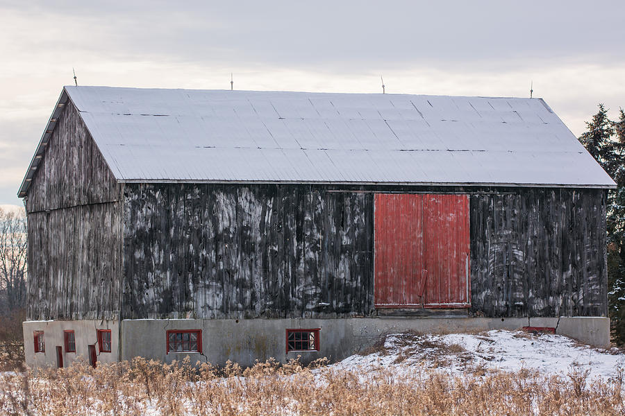 Red Door Barn Photograph by James Canning