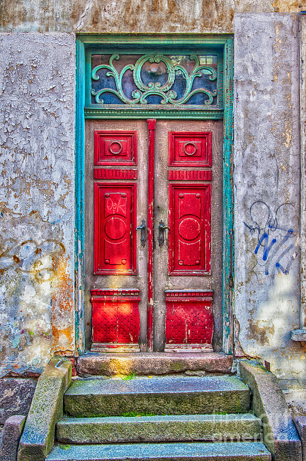 Red Door Green Frame Photograph by Antony McAulay