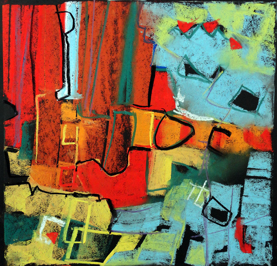 Abstract Painting - Red Door by Katie Black