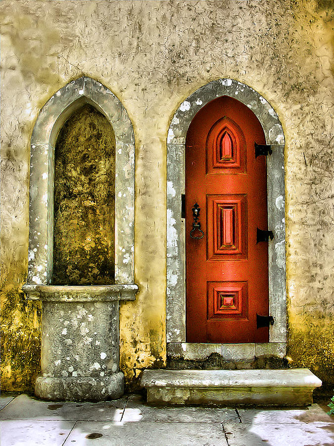Red Door of the Medieval Castle of Sintra Photograph by David Letts