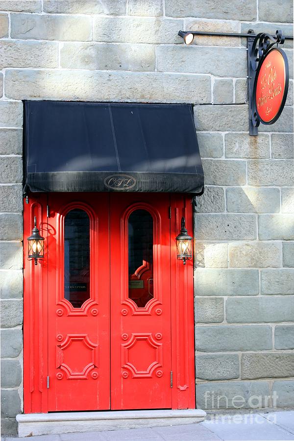 Architecture Photograph - Red Door Red Sign by Sophie Vigneault