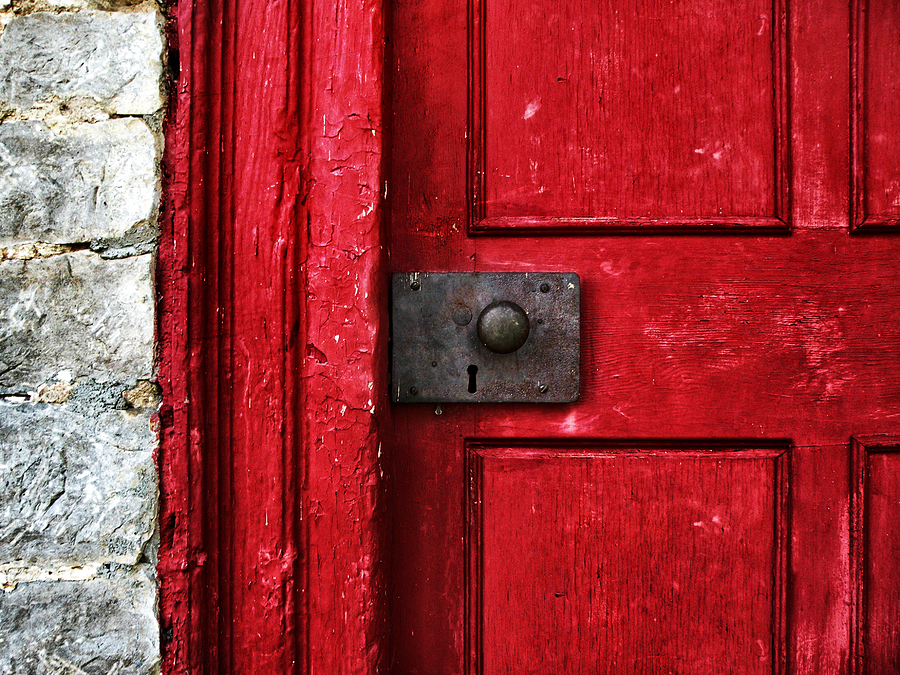 Vintage Photograph - Red Door by Steven Michael