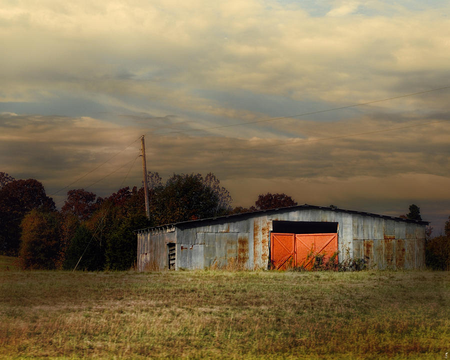 Red Doors - Barn at Sunset Photograph by Jai Johnson