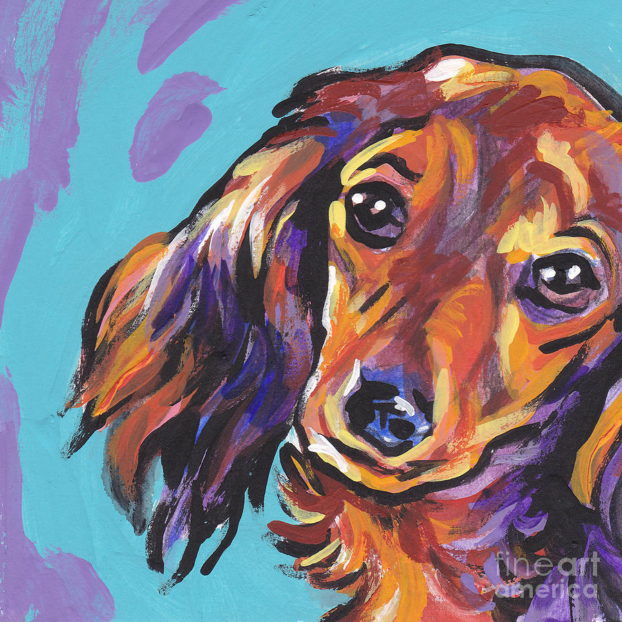 Dachshund Painting - Red Doxie Baby by Lea S