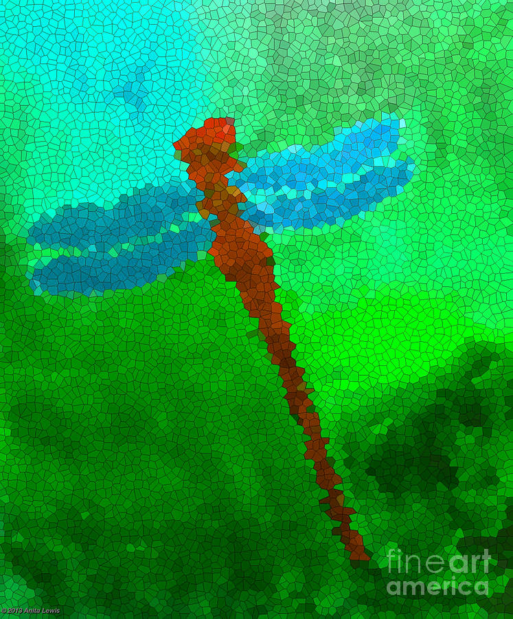 Red Dragonfly Digital Art by Anita Lewis