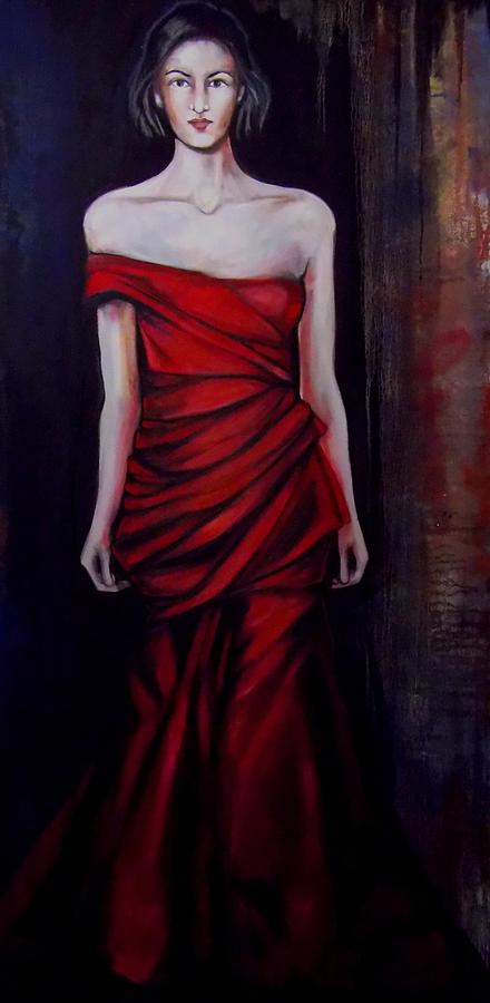 Red Dress Painting by Irena Mohr