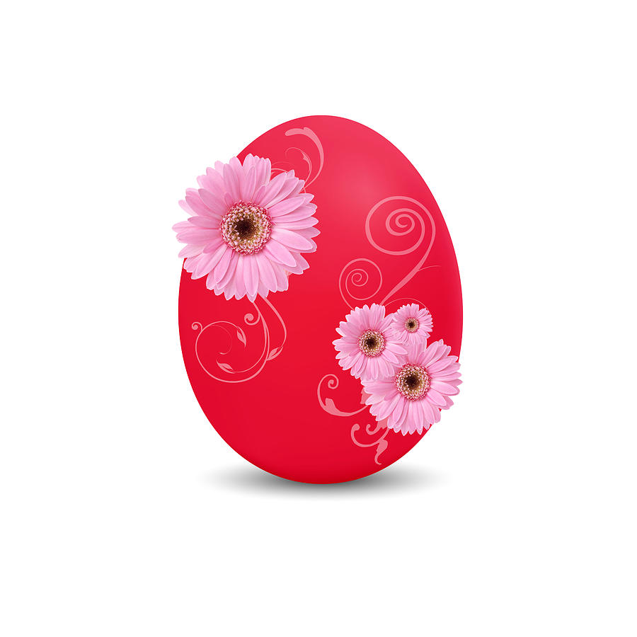 Easter Drawing - Red Easter Egg by Aged Pixel