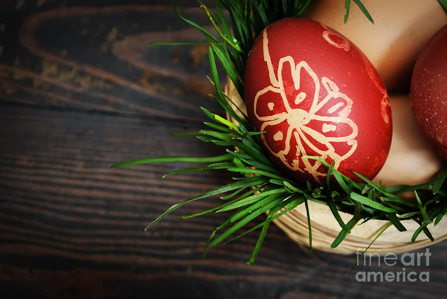 Red easter eggs Photograph by Jelena Jovanovic