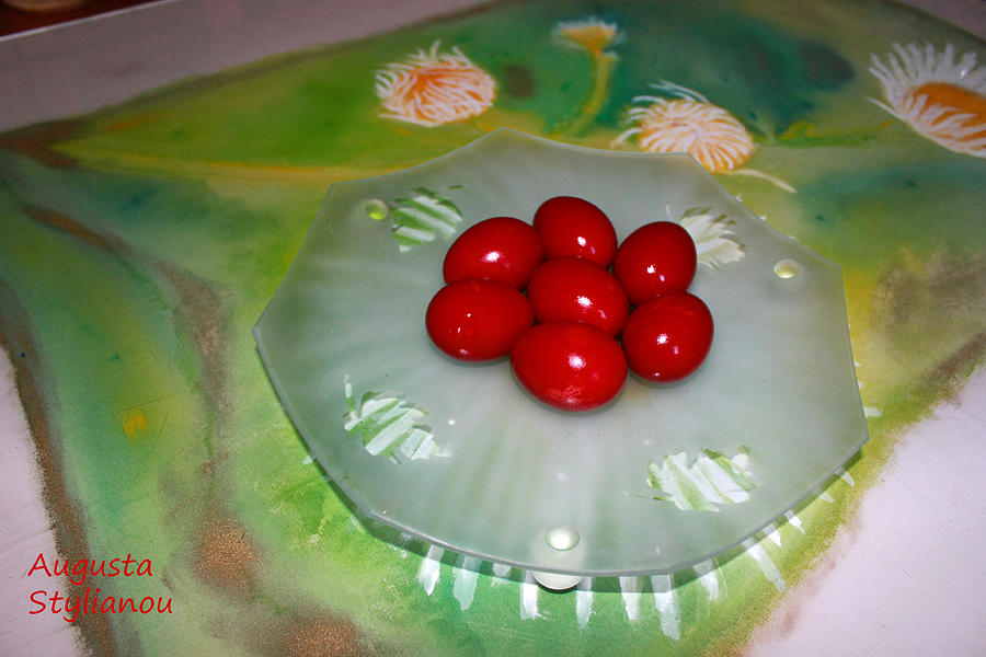 Red Eggs and Daisies Photograph by Augusta Stylianou
