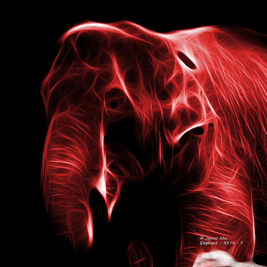 Red Elephant 3374 - F Digital Art by James Ahn