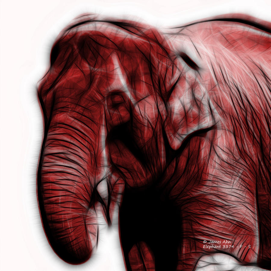 Red Elephant 3374 - F - S Digital Art by James Ahn