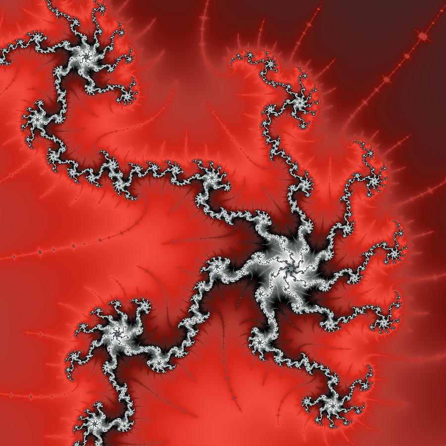 Red energy - abstract fractal artwork Digital Art by Matthias Hauser