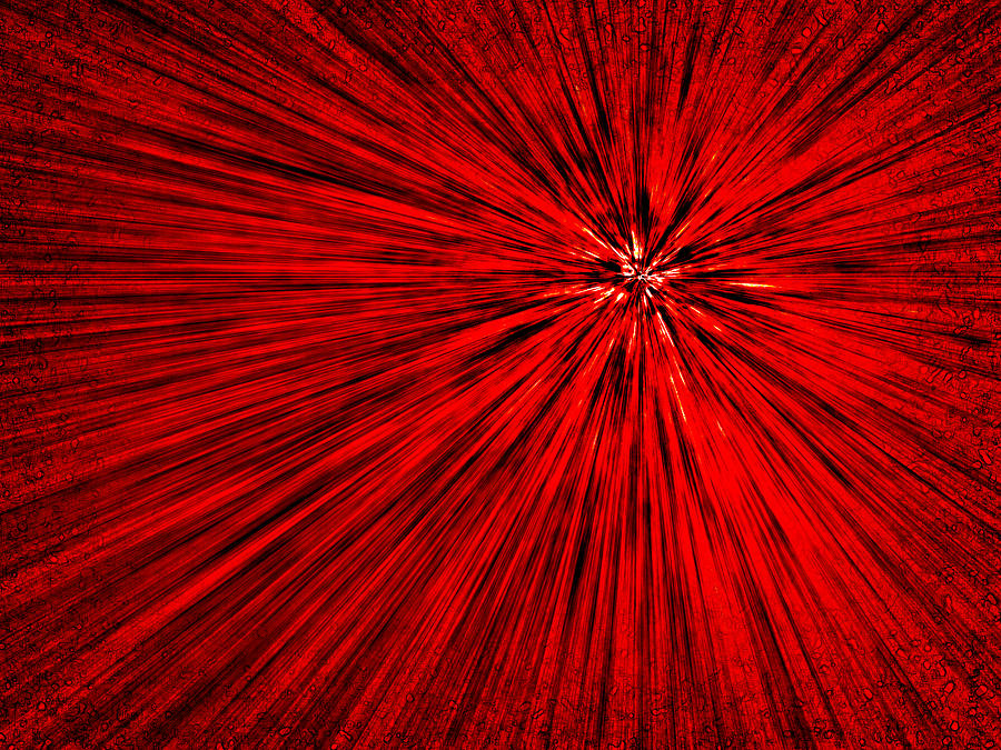 Red Explosion Abstract Digital Art by Modern Abstract