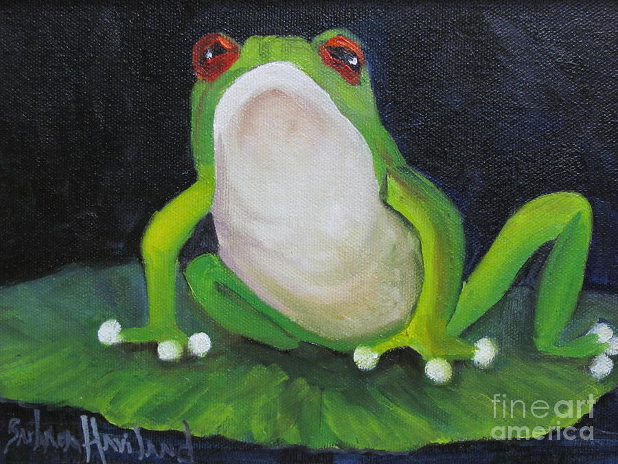 REd Eyed Green Frog Painting by Barbara Haviland