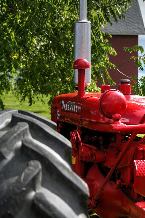 Transportation Photograph - Red Farm Tractor by Heather Allen