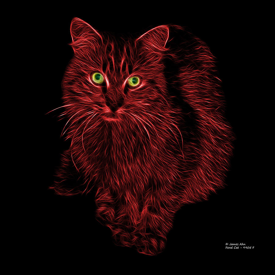 Red Feral Cat - 9905 F Digital Art by James Ahn