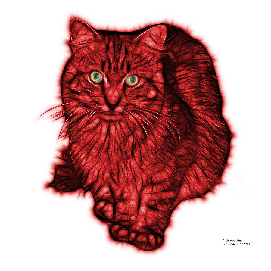 Red Feral Cat - 9905 FS Digital Art by James Ahn