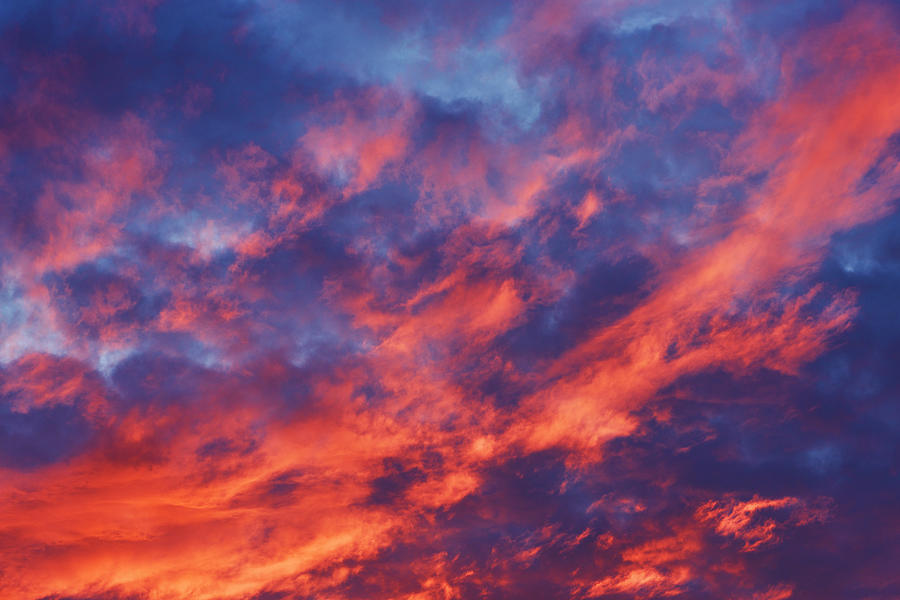 Red Fiery Evening Sky Photograph by Andrew Paterson
