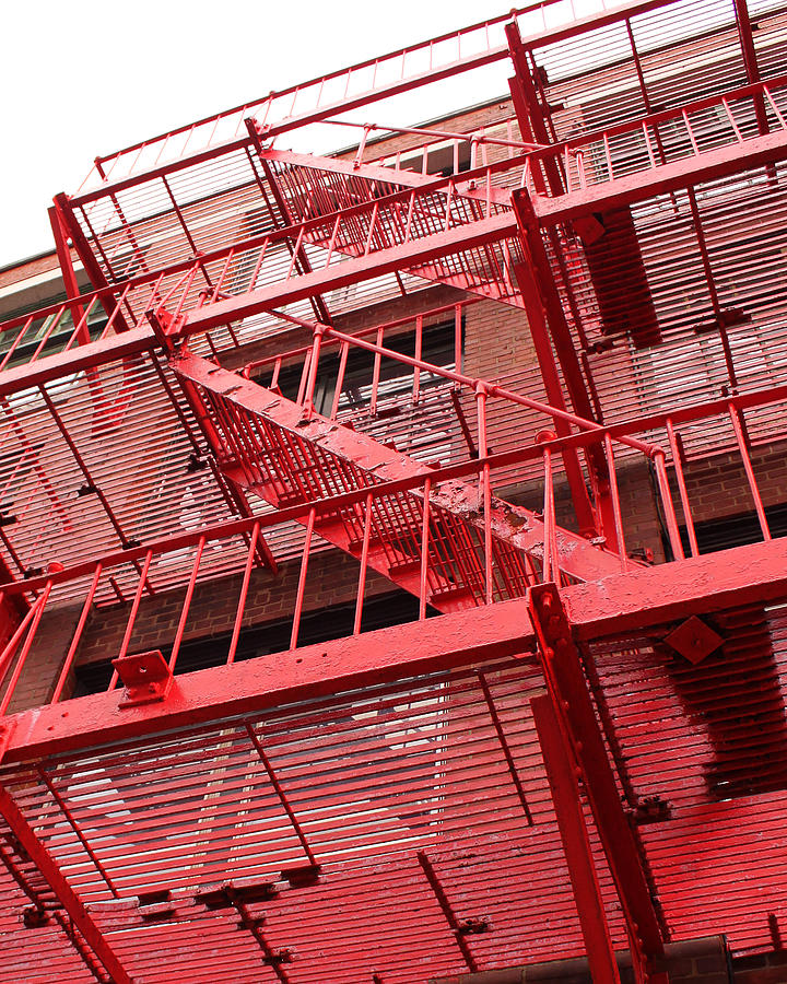 Red Fire Escape Photograph by Beth Johnston