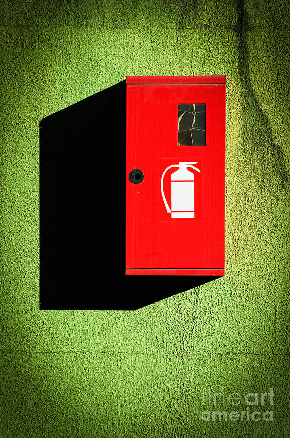 Red fire extinguisher box Photograph by Silvia Ganora