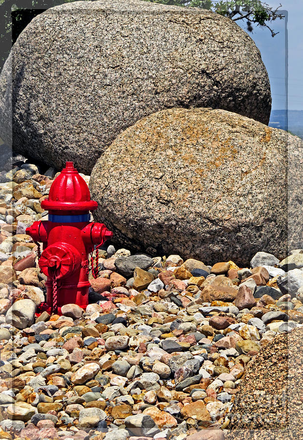Red Fire Hydrant on Rocky Hillside Photograph by Ella Kaye Dickey