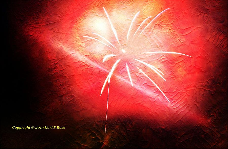Red fireworks as painting Photograph by Karl Rose