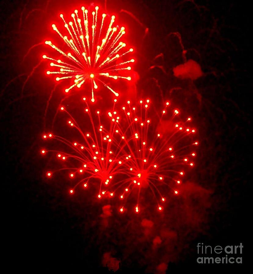 Red Fireworks Photograph by Janette Boyd