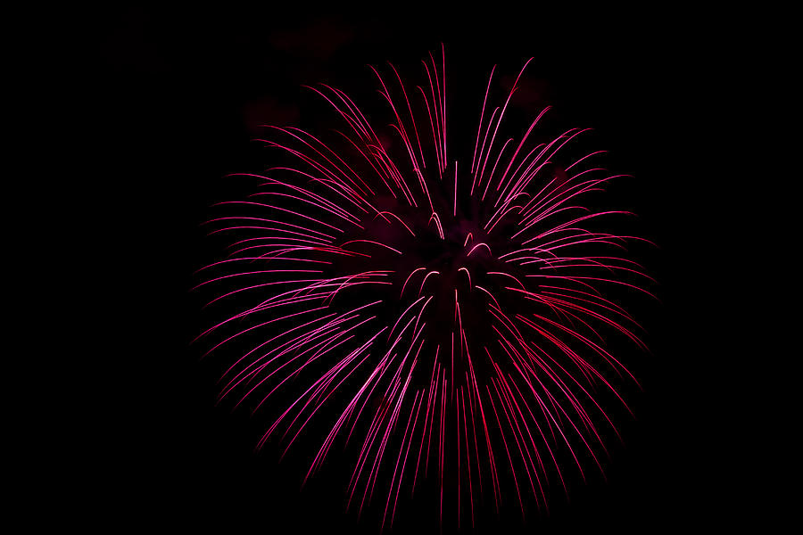 Shell Photograph - Red Fireworks by Wayne Stabnaw