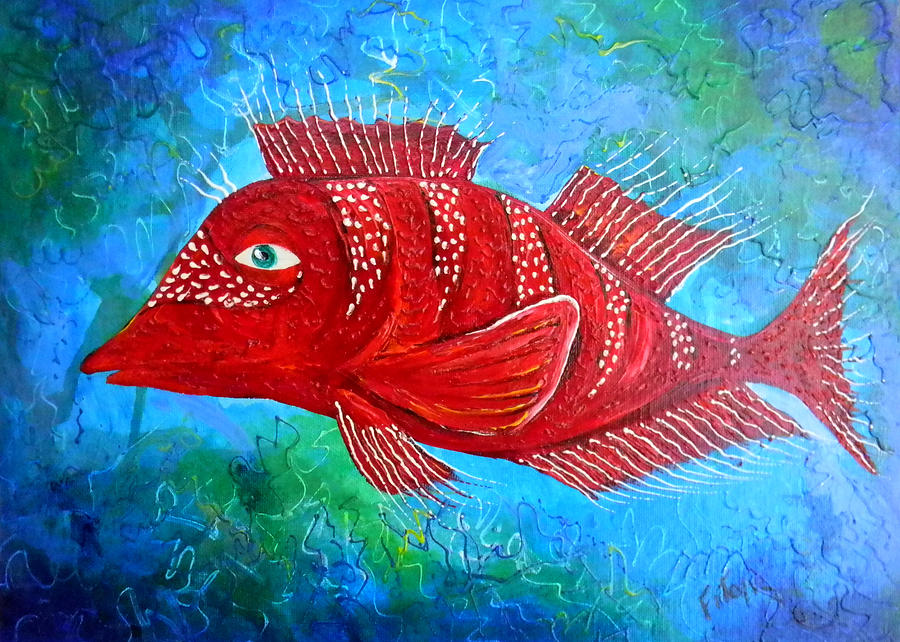 Red Fish Painting by Adolfo Flores - Fine Art America