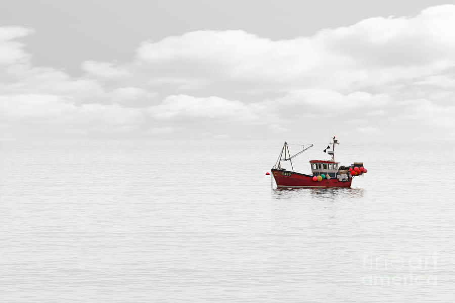 Red Fishing Trawler Photograph