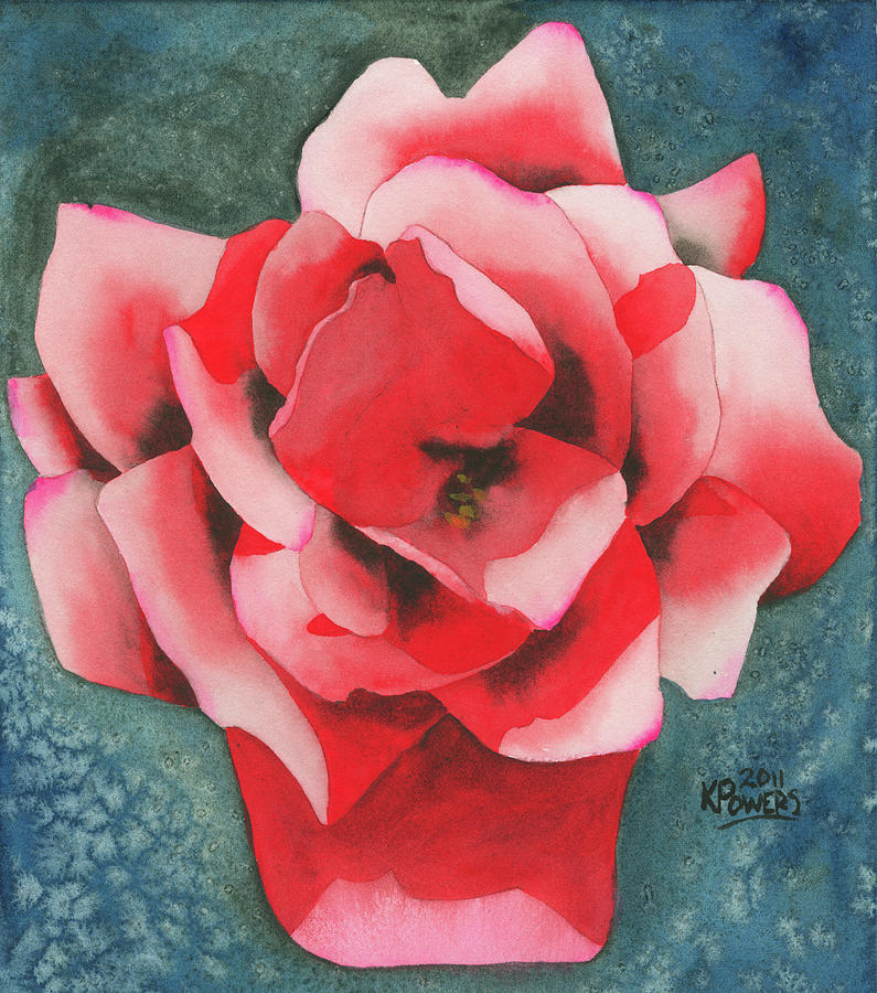 Red Flower Two Painting by Ken Powers
