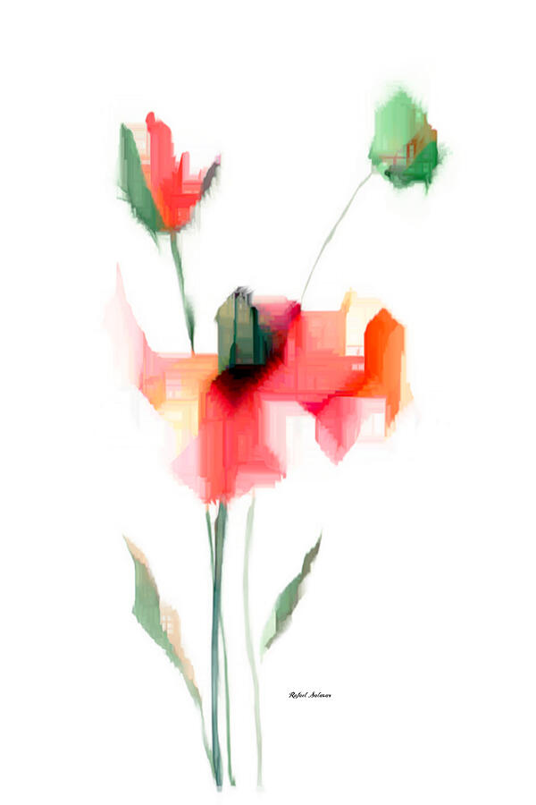 Red Flowers Digital Art by Rafael Salazar